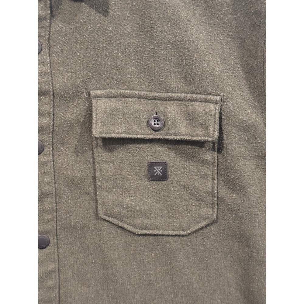 ROARK Mens Nordsman Heavy Flannel Shirt Jacket Sz L Wool Blend Snap Button - Picture 4 of 16
